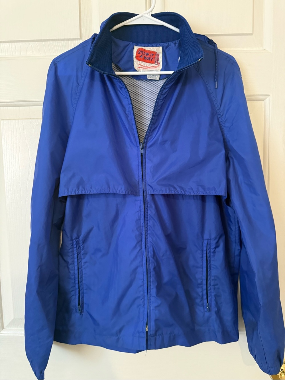 Lightweight Men's Royal Blue Windbreaker Jacket by Stowaway
